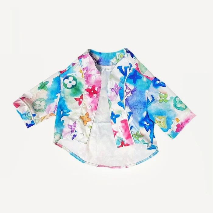 Watercolor dog shirt inspired by Louis Vuitton view 3