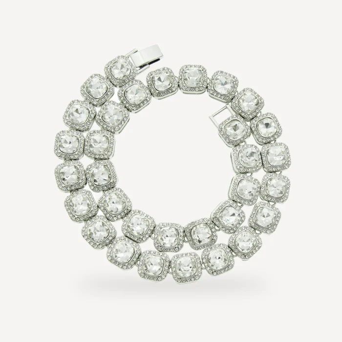 Clustered Tennis dog necklace view 3