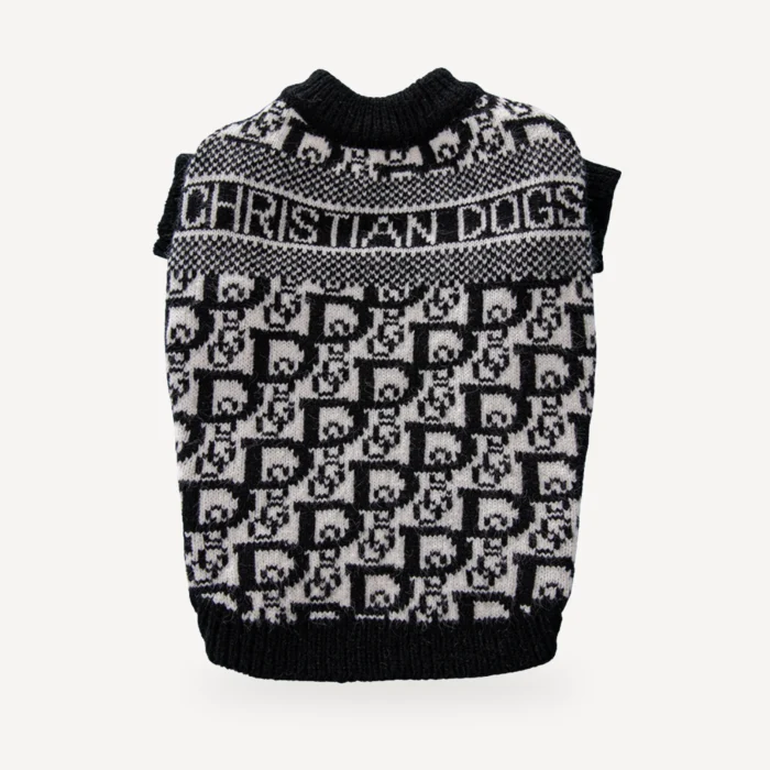 Archive dog sweater inspired by Dior view 4