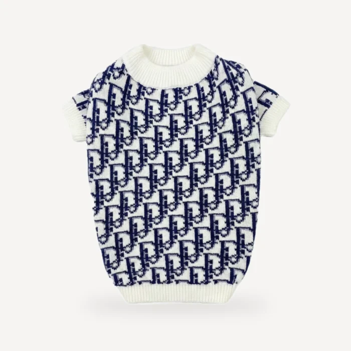Classic dog sweater inspired by Dior view 4