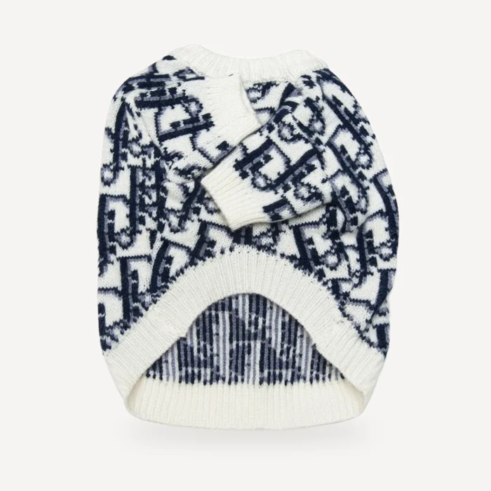 Classic dog sweater inspired by Dior view 5