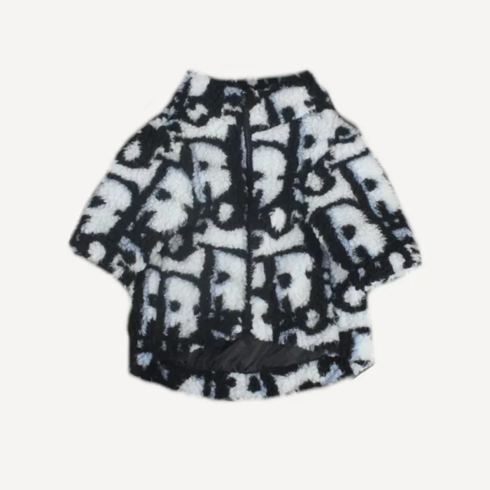 Fleece dog jacket inspired by Dior view 2