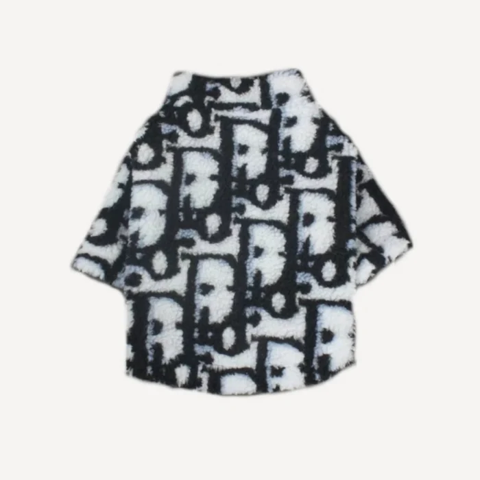Fleece dog jacket inspired by Dior view 3