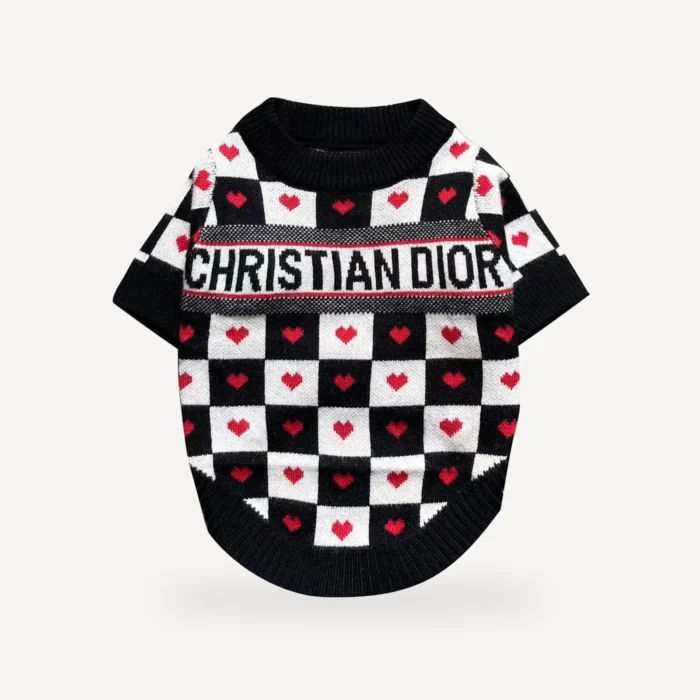 Hearts dog sweater inspired by Dior view 6