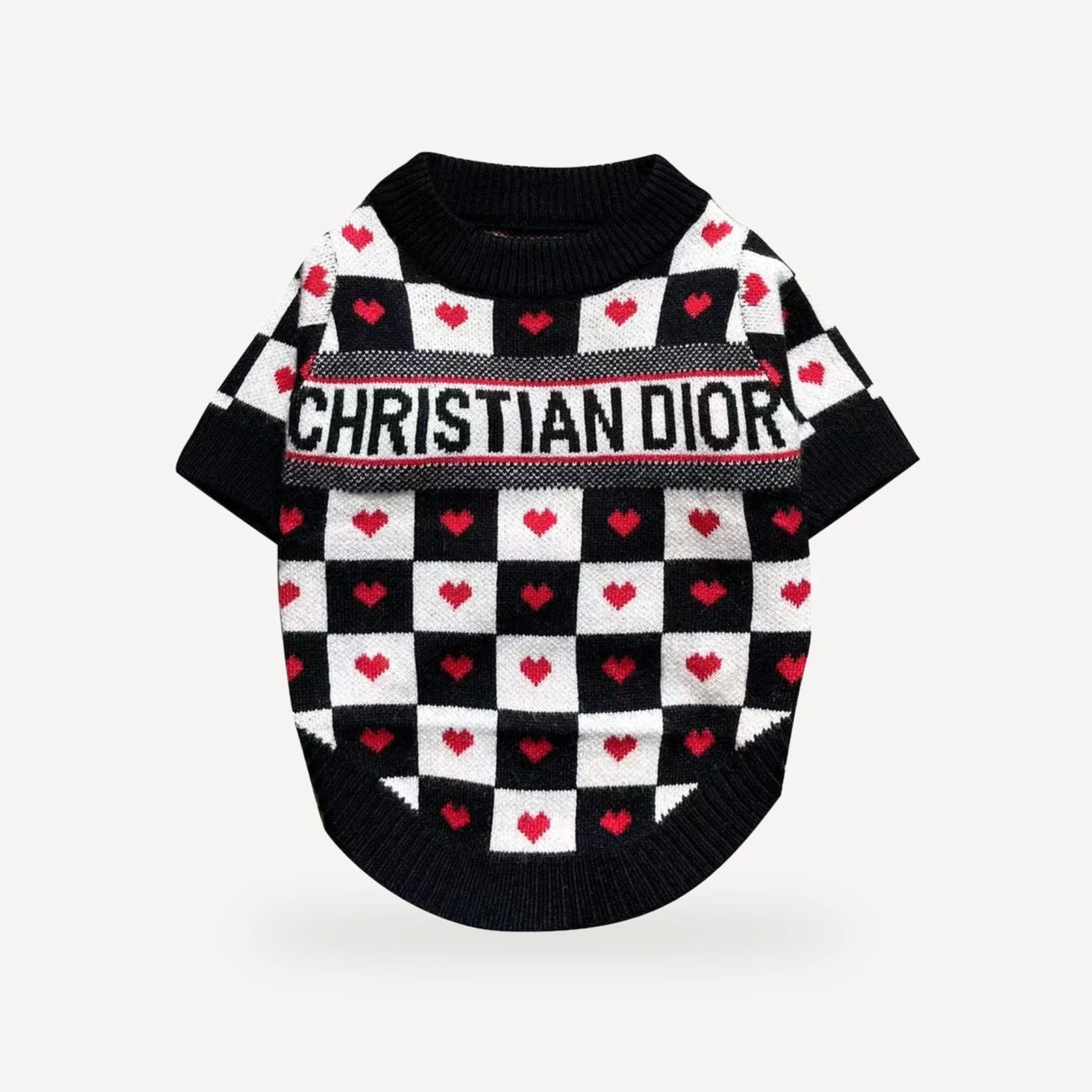 Hearts dog sweater inspired by Dior view 6