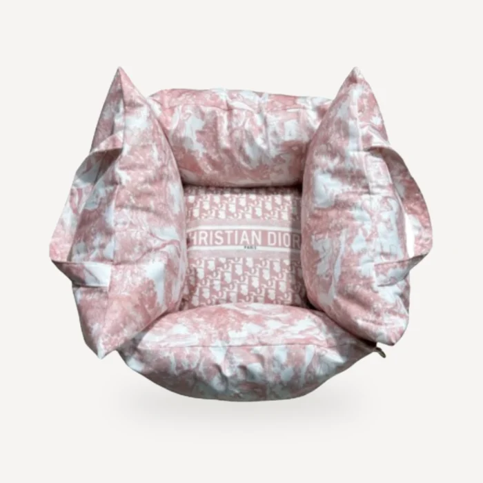 Plush Travel dog bed inspired by Dior view 3