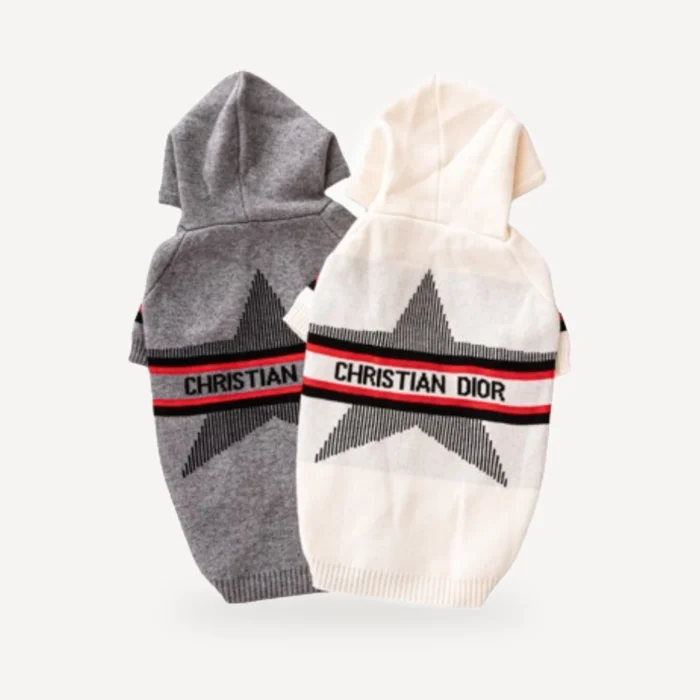 Star Knit dog sweater inspired by Dior