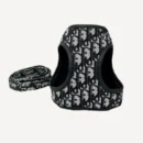Grey oblique monogram vest harness and leash set