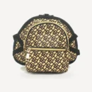 Beige and brown monogram mini dog backpack