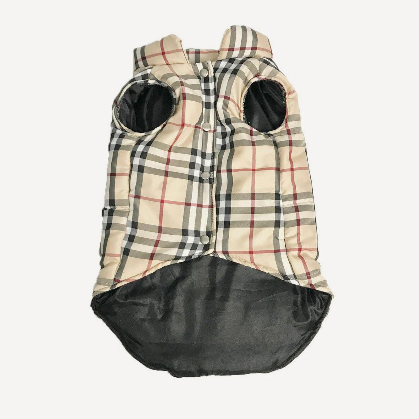 Plaid Puffer dog vest inspired by Burberry