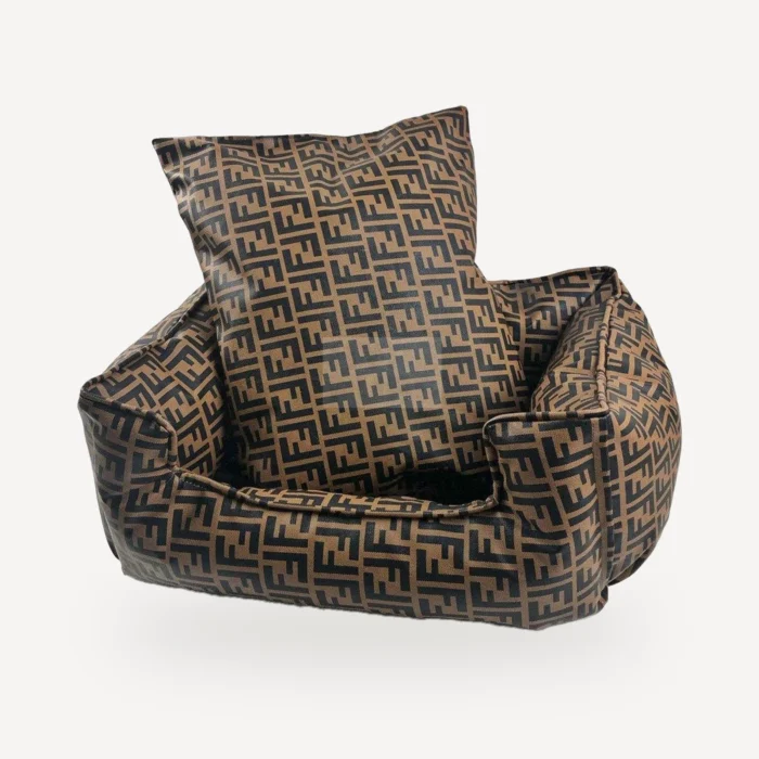 Monogram dog bed inspired by Fendi view 2