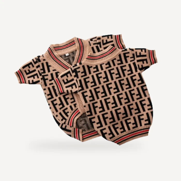 Monogram dog cardigan inspired by Fendi view 3