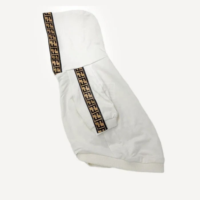 Monogram dog hoodie inspired by Fendi view 3