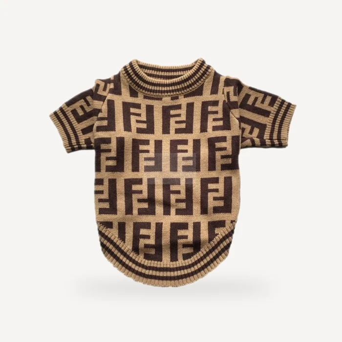 Monogram dog sweater inspired by Fendi view 2