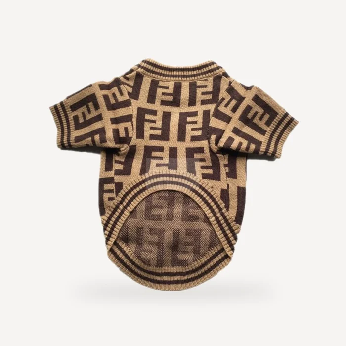 Monogram dog sweater inspired by Fendi view 3
