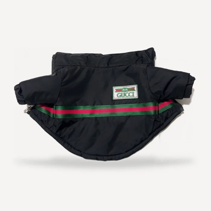 Web Stripe Black dog cape inspired by Gucci view 3