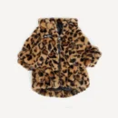 Leopard Faux Fur Dog dog jacket view 4