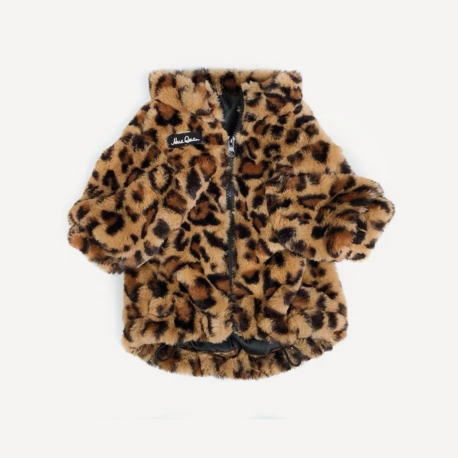 Leopard Faux Fur Dog dog jacket view 4