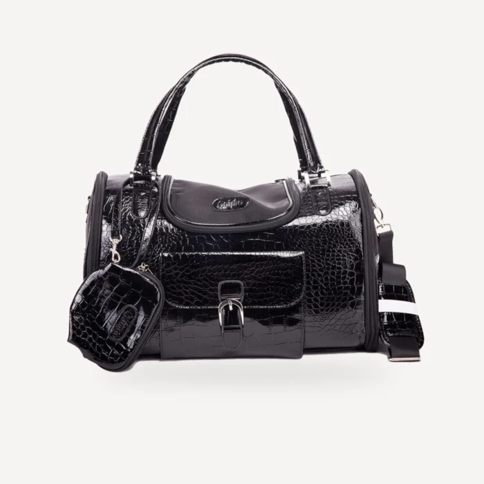 Luxury Croco Embossed dog carrier view 8