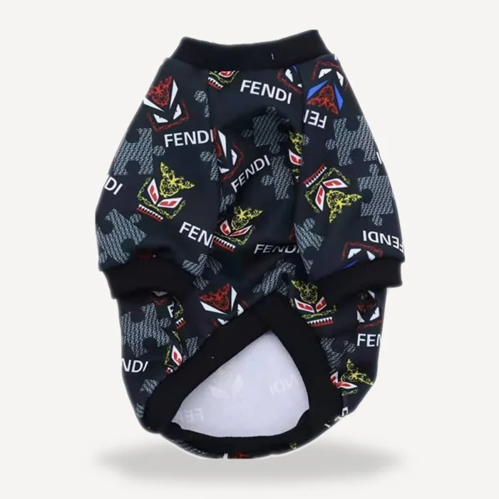 Monster Print dog sweatshirt inspired by Fendi view 3