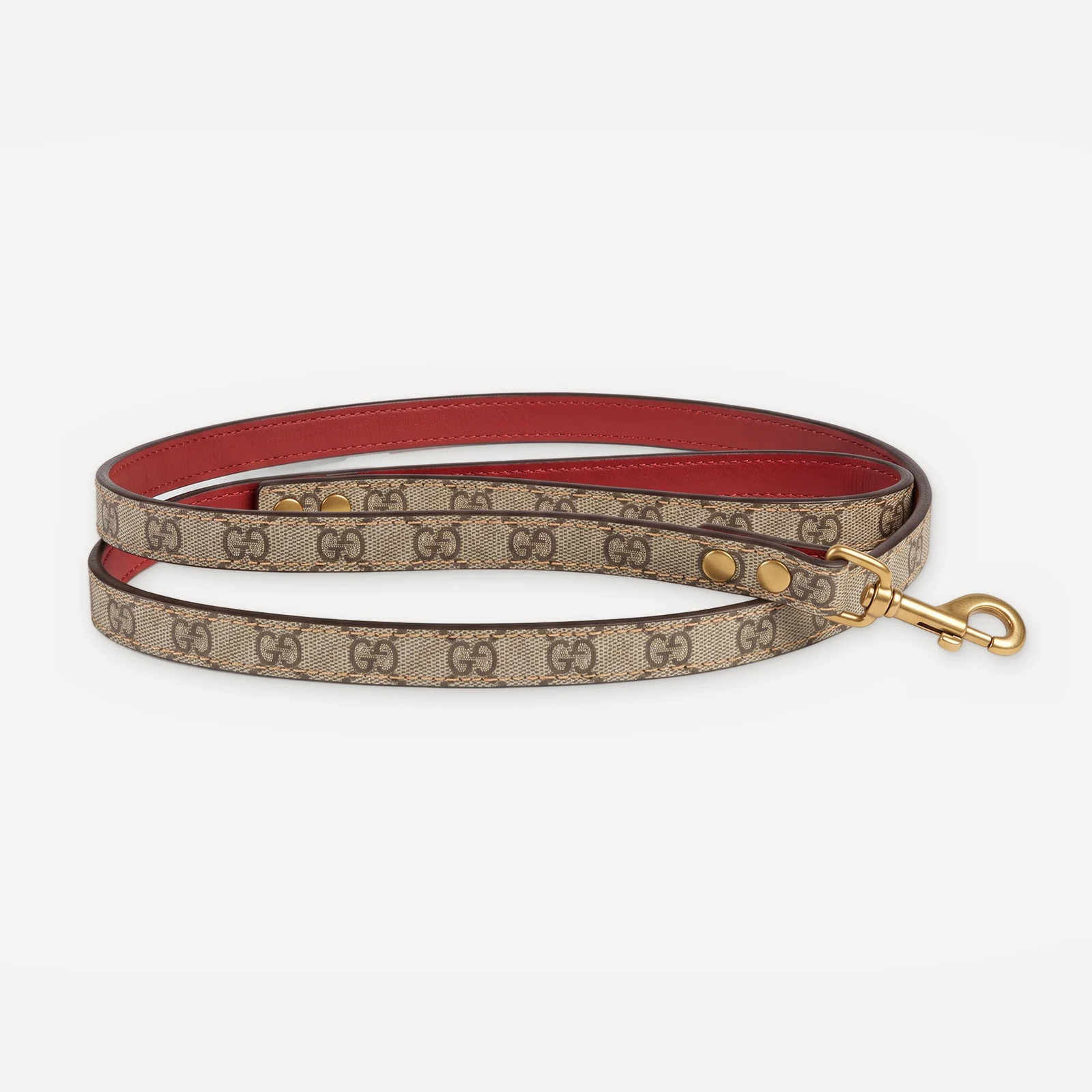 Khaki Gucci inspired leather dog leash, Pawcci Serpent Canvas Leather Walking Set