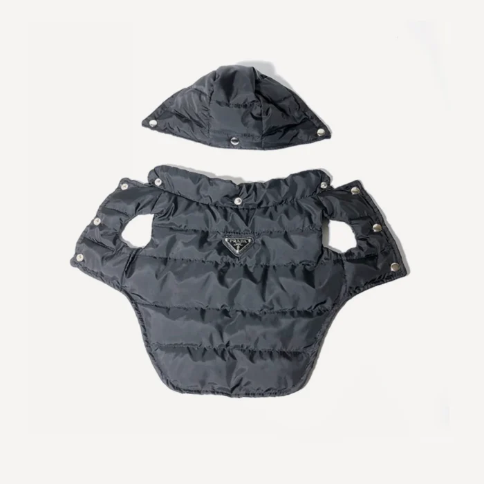 Hooded dog vest inspired by Prada view 3