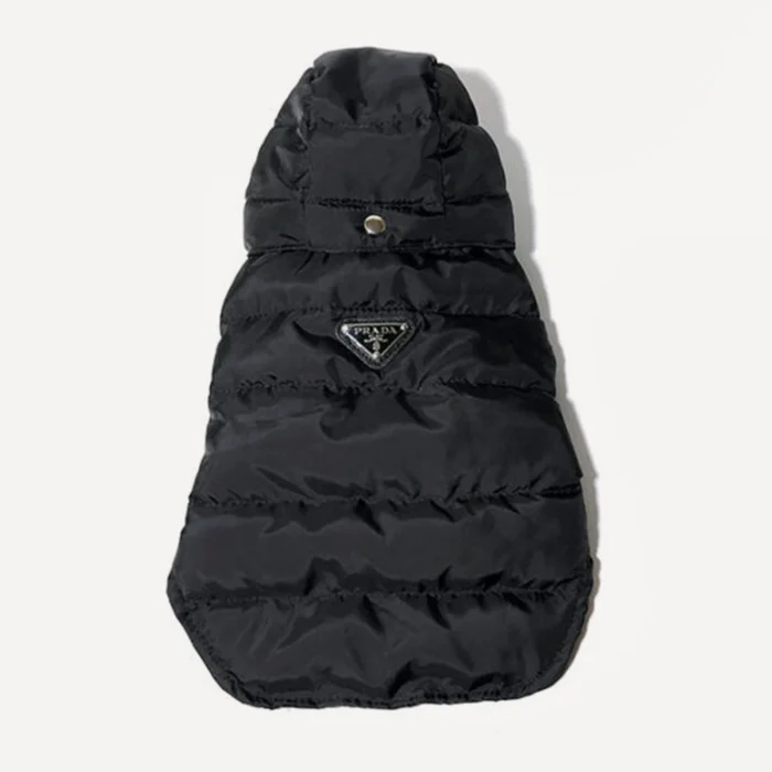 Hooded dog vest inspired by Prada view 4