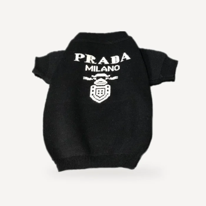 Logo Knit dog sweater inspired by Prada view 3