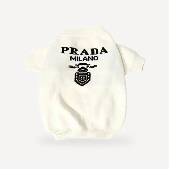 Logo Knit dog sweater inspired by Prada view 4