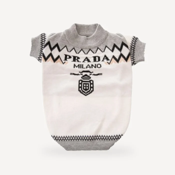 Pattern dog sweater inspired by Prada view 2