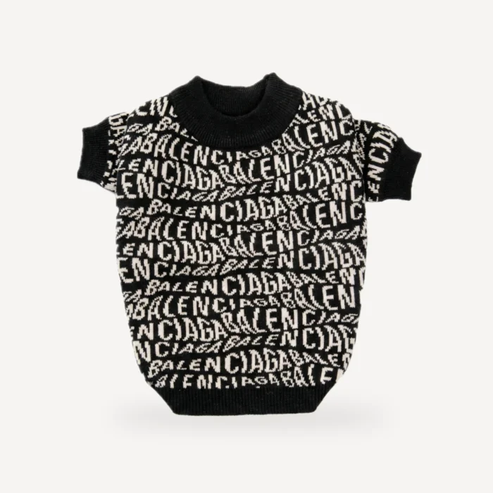 Logo Repeat dog sweater inspired by Balenciaga view 4