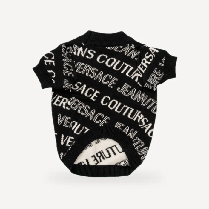 Couture Text dog sweater inspired by Versace view 4