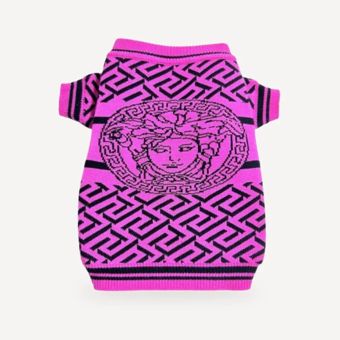 Geometric dog sweater inspired by Versace view 3