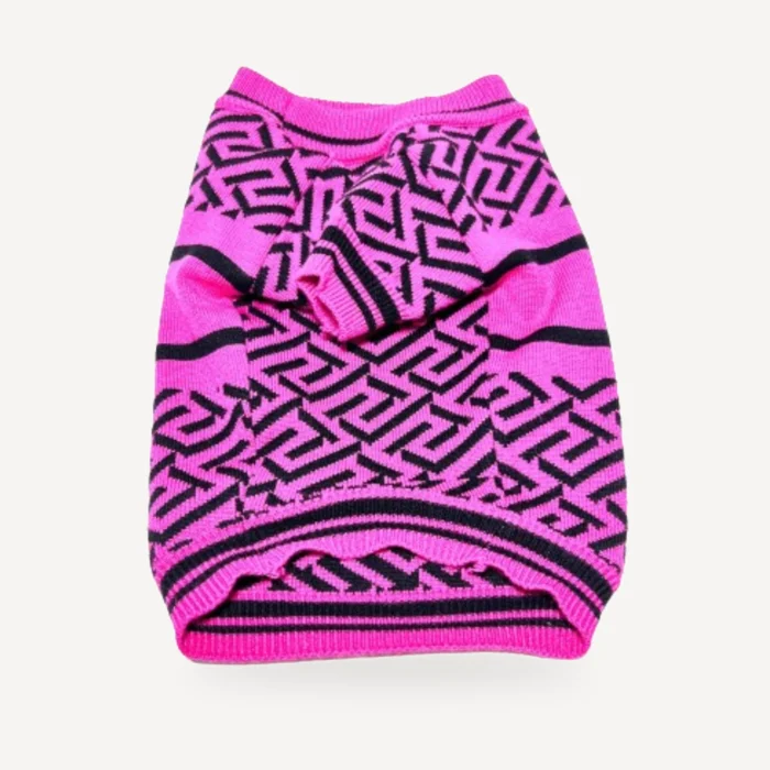 Geometric dog sweater inspired by Versace view 4