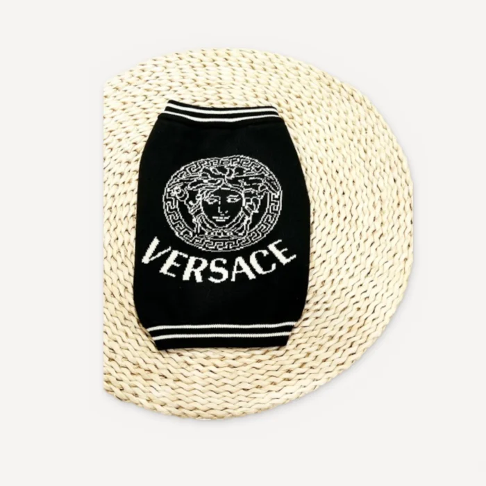 Knit dog sweater inspired by Versace view 5
