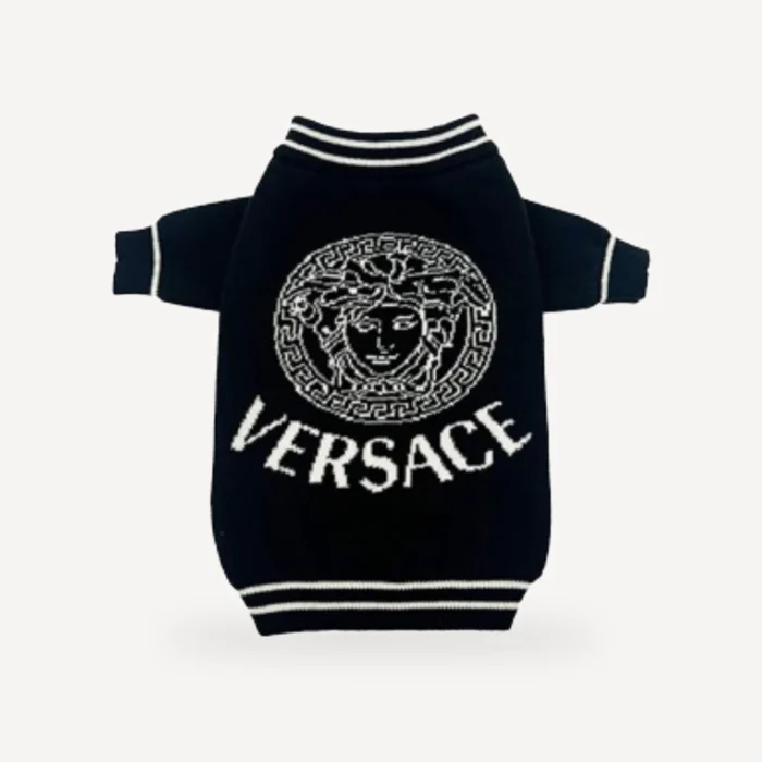 Knit dog sweater inspired by Versace view 3