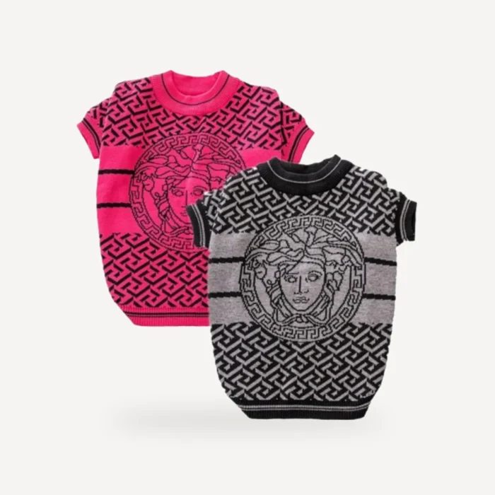 Print dog sweater inspired by Versace view 5