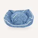 Blue dog bed inspired by Supreme x Louis Vuitton view 3