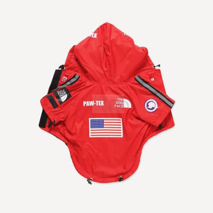 Paw-Tex dog windbreaker inspired by Supreme x The North Face view 6
