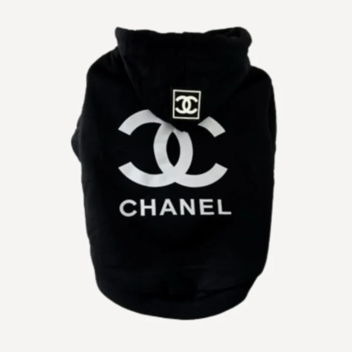 Stylish dog hoodie inspired by Chanel view 2