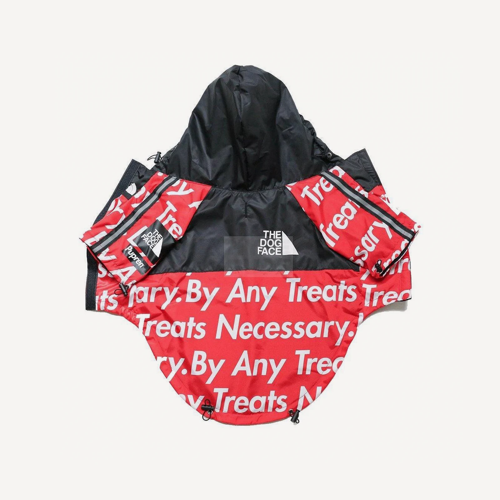 By Any Treats dog windbreaker inspired by The North Face view 3
