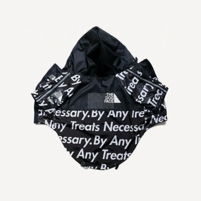 By Any Treats dog windbreaker inspired by The North Face view 4