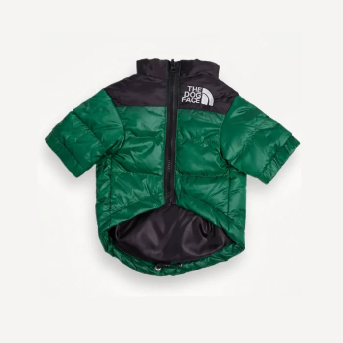 TDF Colorblock Puffer dog puffer jacket, The North Face inspired