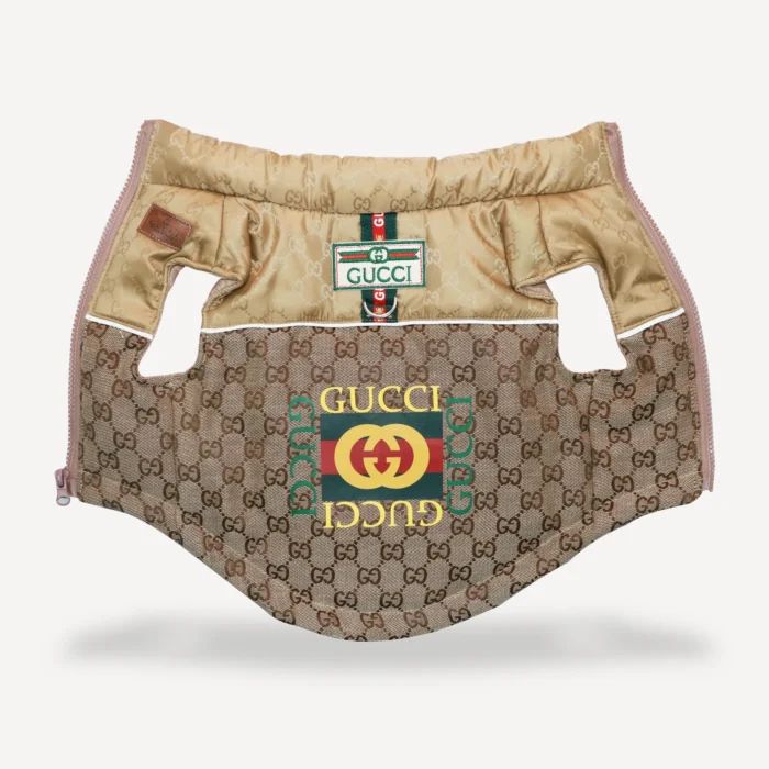 Monogram Vest & Leash dog set inspired by Gucci view 3