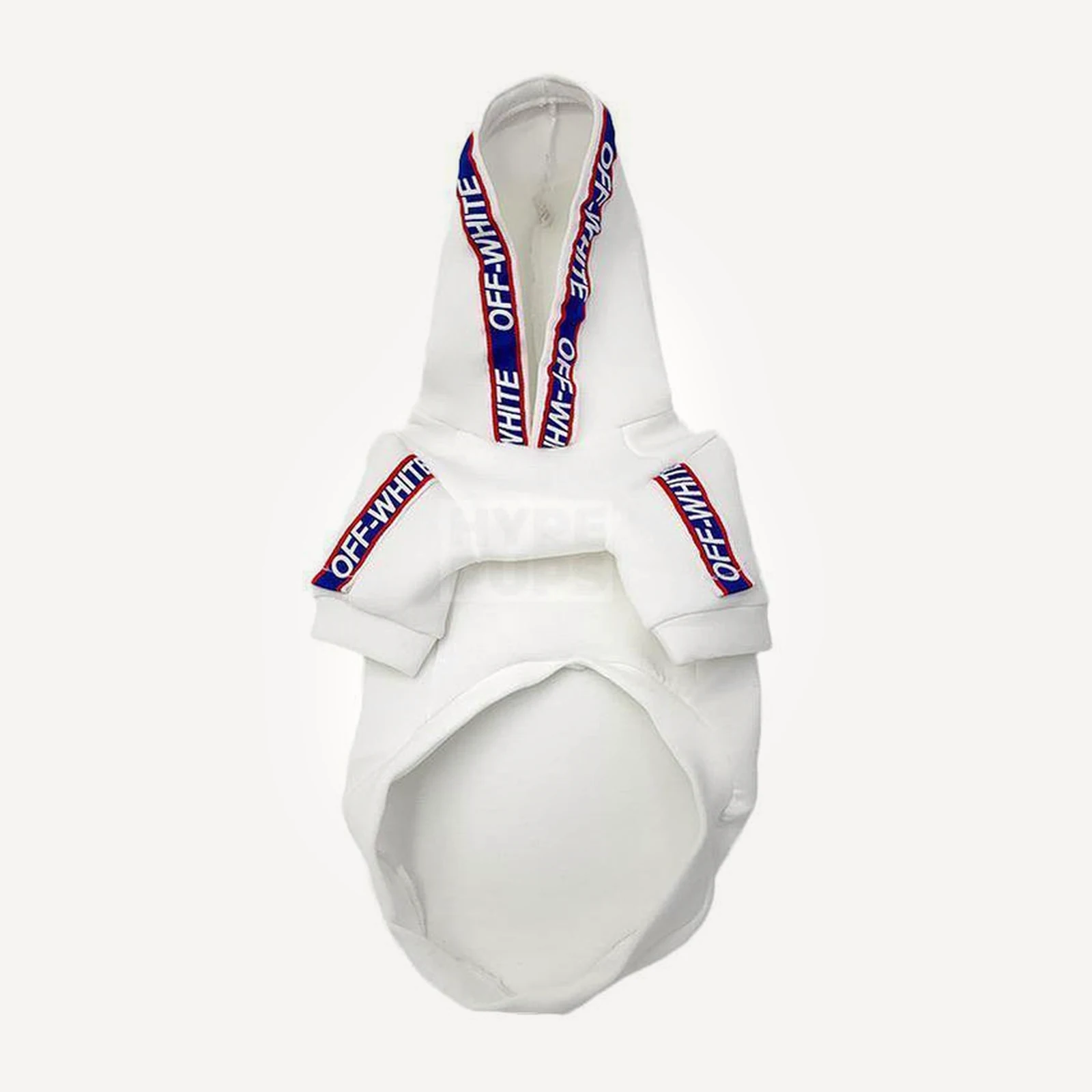 Blue Trim dog hoodie inspired by Off-White