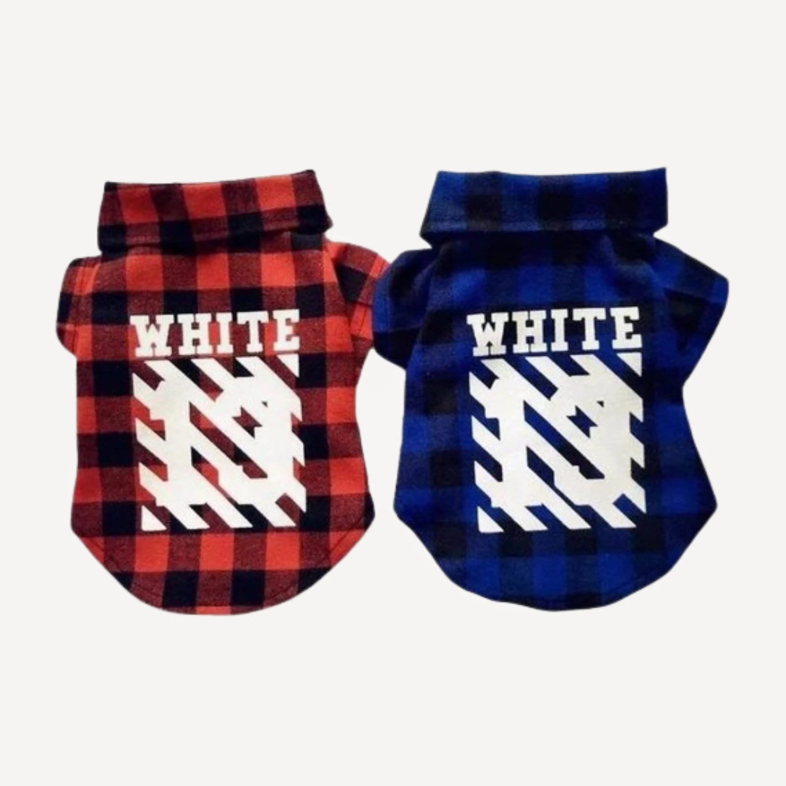 Diagonal Plaid dog hoodie inspired by Off-White view 2