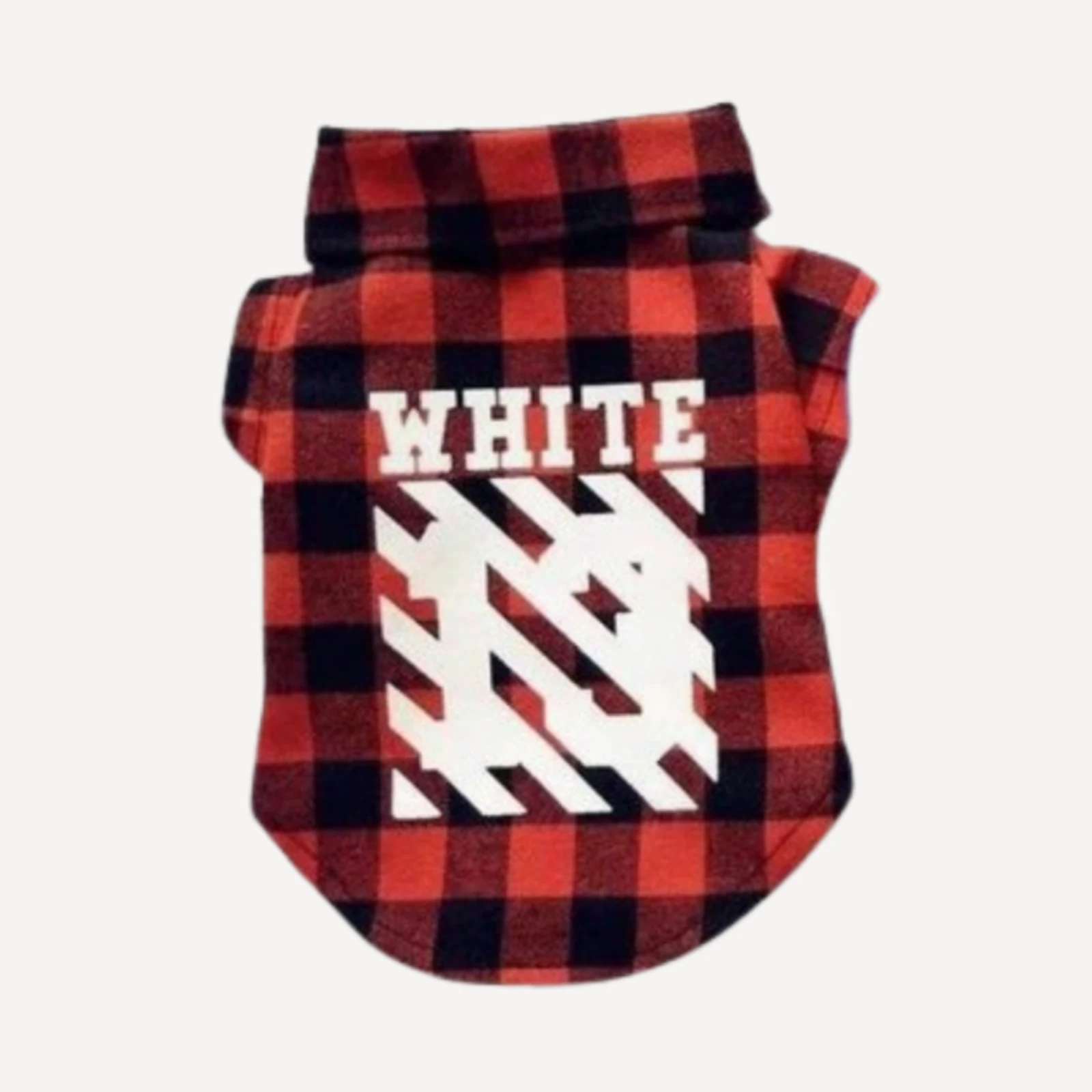 Diagonal Plaid dog hoodie inspired by Off-White view 3
