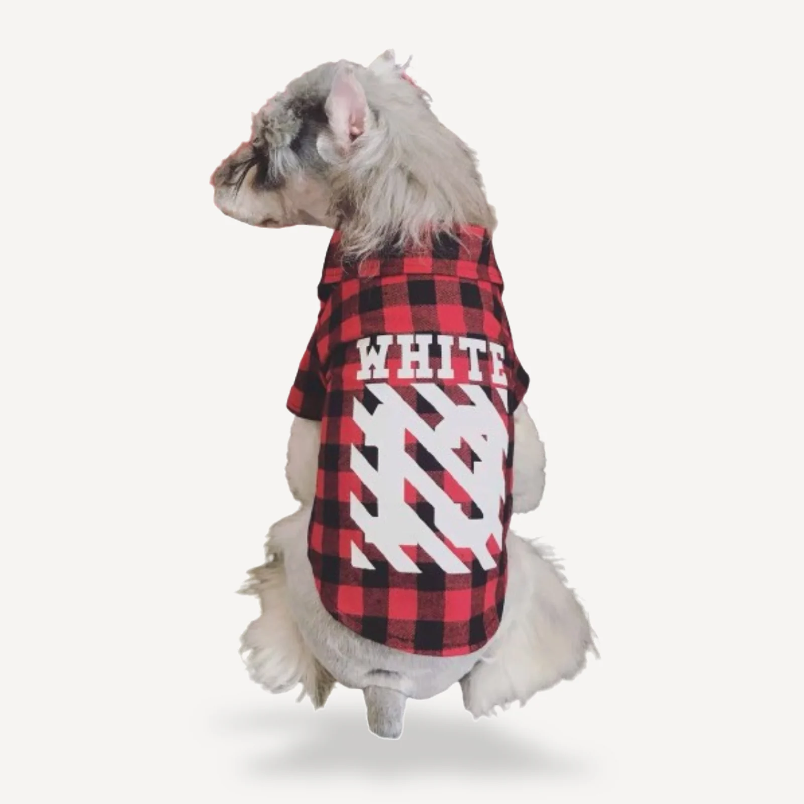 Diagonal Plaid dog hoodie inspired by Off-White view 5