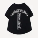 Arch Logo dog tee inspired by Chrome Hearts, black, back view
