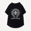 Classic Horseshoe dog tee inspired by Chrome Hearts, black, back view